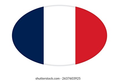 France flag ellipse shaped. vector