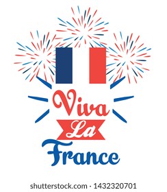 france flag with fireworks decoration to holiday