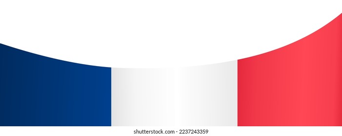 France flag flying on white background