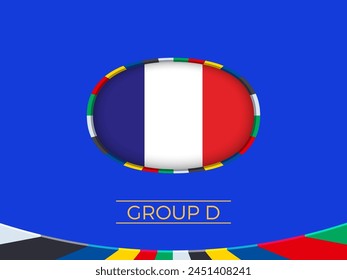 France flag for football tournament, national team sign. Vector illustration.