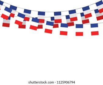 France flag garland on a white background, vector