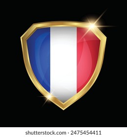 Logotipo del Escudo Dorado de la Bandera de Francia