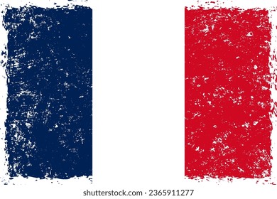 France flag grunge distressed style