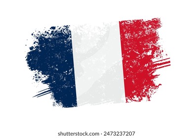 France flag with grunge effect, French - vector illustration	