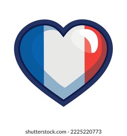 france flag in heart icon
