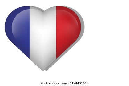 France flag in heart shape, background. ( vector ) 