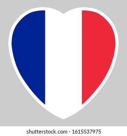 France Flag In Heart Shape Vector illustration eps 10