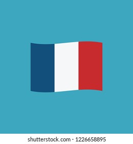 France flag icon in flat design. Independence day or National day holiday concept.