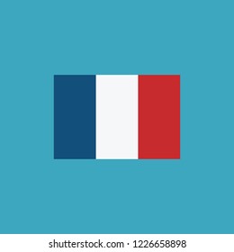 France flag icon in flat design. Independence day or National day holiday concept.