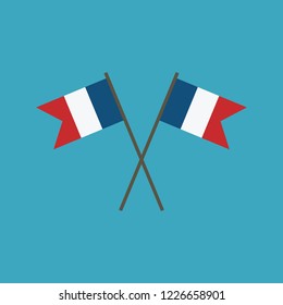 France flag icon in flat design. Independence day or National day holiday concept.