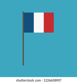 France flag icon in flat design. Independence day or National day holiday concept.