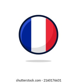 France Flag Icon. France Flag flat style isolated on a white background - stock vector.