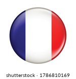 France flag icon isolated on white background. France flag. Flag icon glossy.