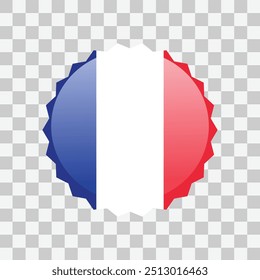 France flag icon isolated on transparent background. Vector