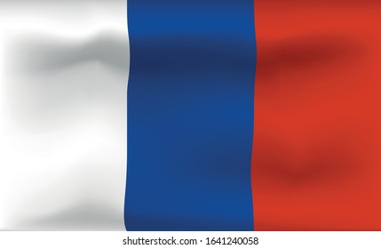 France Flag Icon and Logo. World National Isolated Flag Banner and Template. Realistic, 3D Vector illustration Art with Wave Effect.
