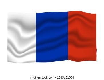 France Flag Icon. National Flag Banner. Cartoon Vector illustration.