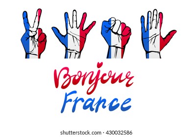 France flag icon set. vector illustration art