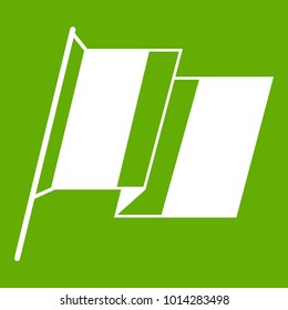 France flag icon white isolated on green background. Vector illustration