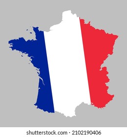 France flag inside the French map borders vector illustration 