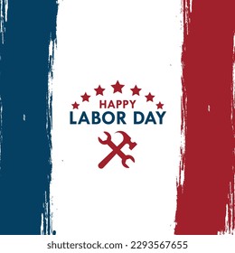 france flag with labor day typography, 1 may brush design concept, Labor Day poster design