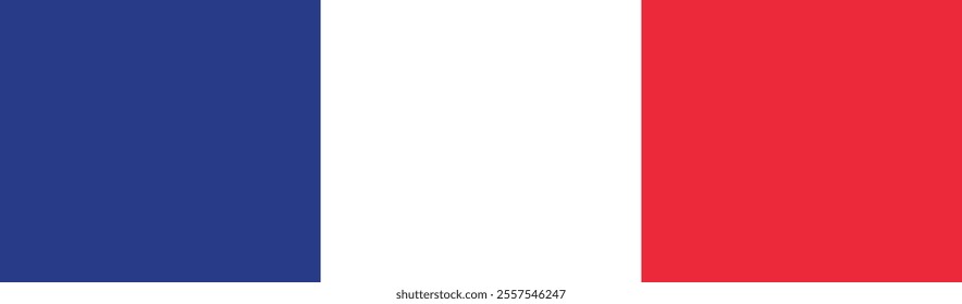 France flag long banner digital vector illustration