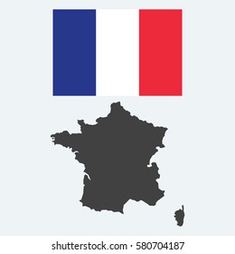 France Flag Map Stock Vector (Royalty Free) 580704187