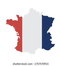 france flag map design, Happy bastille day and french theme Vector illustration