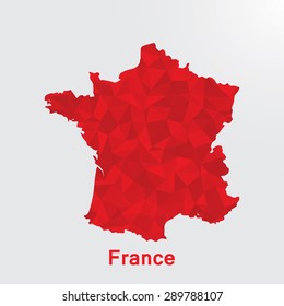 France flag map in geometric polygonal style.Abstract tessellation,background. Vector illustration EPS10