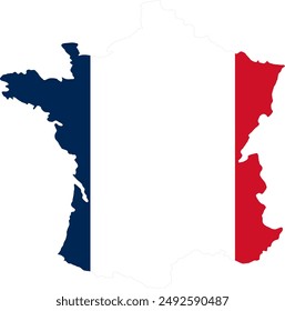 France flag map icon vector