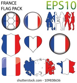 France Flag Map Pack - 9 in Total