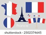 France  Flag map vector eps file