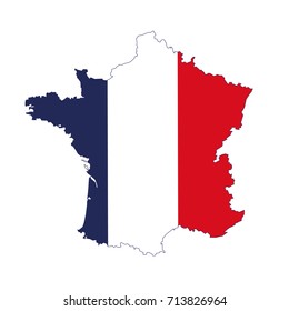 france flag map  vector illustration isolated