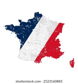 Bandeira da França com ilustração de vetor de mapa