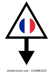 France flag and navigation icon.France here. map pointer