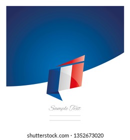 France flag New abstract origami blue background banner vector