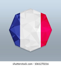 France Flag with Octagone design vector 