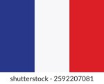 France flag official isolated on transparent PNG background. Perfect for designs, high-quality vector image. The iconic blue, white, and red vertical stripes representing liberty, equality, and frater
