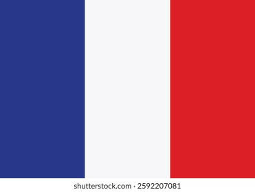 France flag official isolated on transparent PNG background. Perfect for designs, high-quality vector image. The iconic blue, white, and red vertical stripes representing liberty, equality, and frater