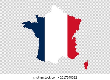 France flag on map isolated  on png or transparent  background,Symbol of France,template for banner,card,advertising ,promote, TV commercial,web, vector illustration, top gold winner sport  country  