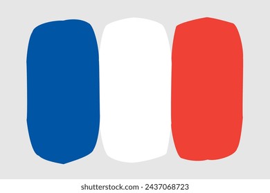 Bandera de Francia - ilustración vectorial de diseño pintado. Estilo de pincel vectorial