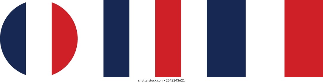 
France flag PNG vector. France square and round icon isolated on transparent PNG background. France flag icon.