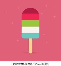 France flag popsicle icon. Flat illustration of france flag popsicle vector icon for web design