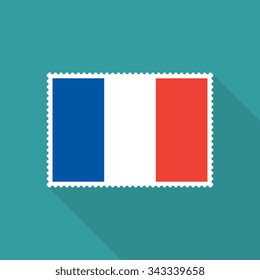 France flag postage stamp - Vector