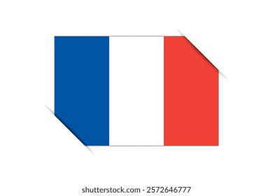 France flag - rectangle colorful flag representing a country cultural identity and heritage. The essence of national pride and unity. Attached by the corners in a paper album