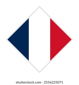 france flag - rhombus shape icon on white background	