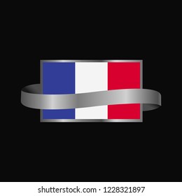 France flag Ribbon banner design