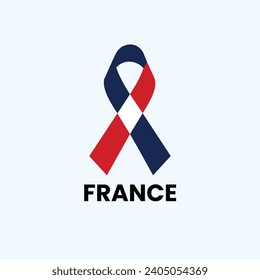 France flag ribbon design vector