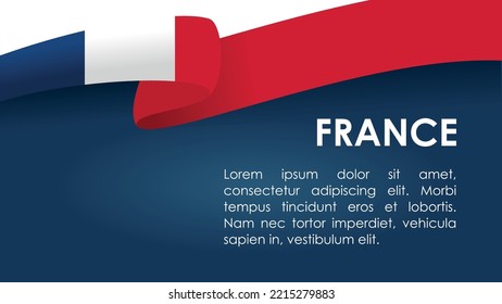 France Flag Ribbon. Slides Vector Illustration