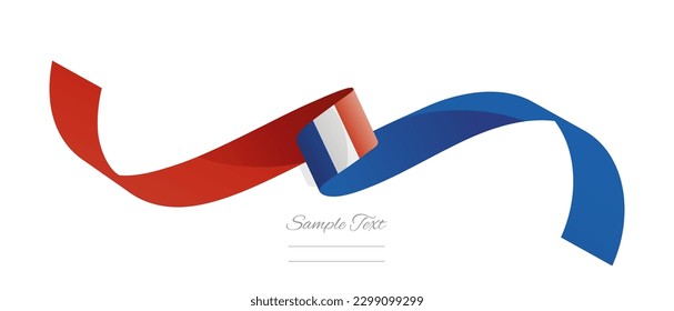 France flag ribbon vector illustration. France flag ribbon on abstract isolated on white color background