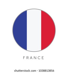 France flag round circle vector icon
